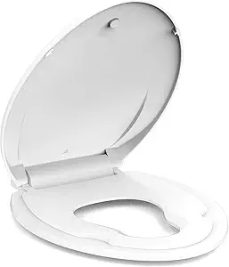 Toilet Seat Elongated,Toilet Seat with Toddler Seat Built in, Potty Training Toilet Seat Elongated Fits Both Adult and Child, with Soft Close,Easy Install and Clean - White