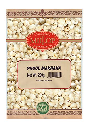 Image of Miltop Fox Nuts | Phool Makhana | Lotus Seed 200g | Export Quality | Handpicked | Tasty and Healthy Snacks | Big Size
