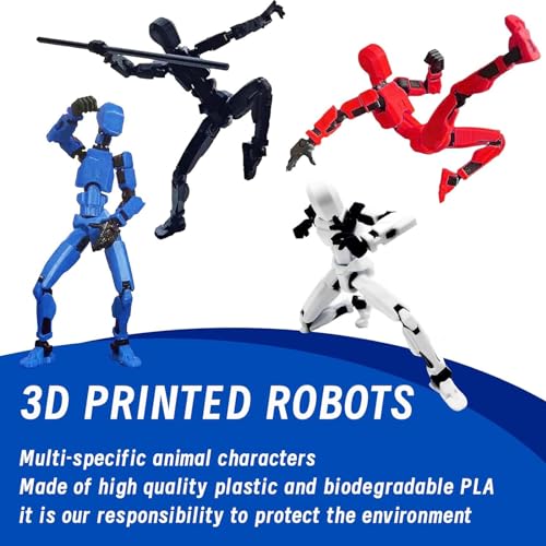 Nowtek ROBOT Assembly Completed) 2 Packs T13 Action Figure Set, Titan 13 3D Printed Multi-Jointed Movable Action Figure Robot Toy thumb #1