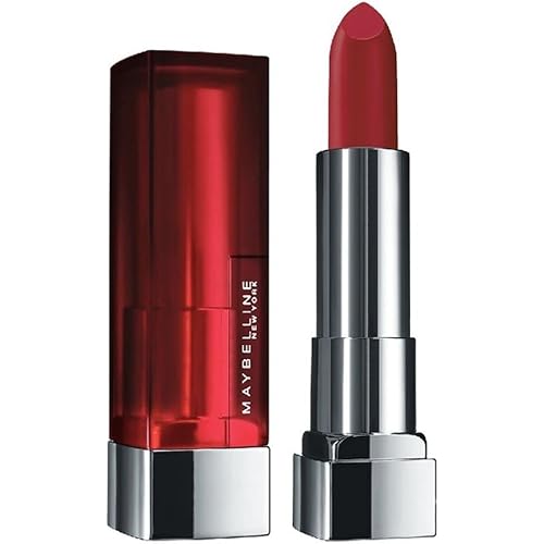 Maybelline Color Sensational Lipstick, Lip Makeup, Matte Finish, Hydrating Lipstick, Nude, Pink, Red, Plum Lip Color, Rich Ruby, 1 Count