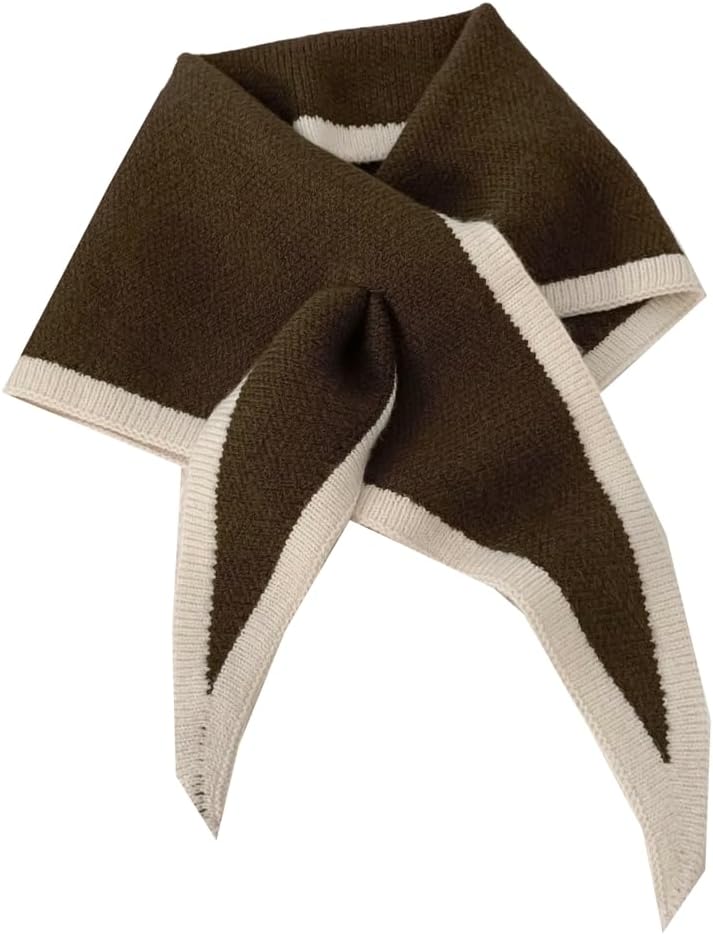 Knitted Triangle Scarf for Women Y2K Fashion Neckerchief Decoration Shawl Wraps Cape Soft Warm Scarves Neck Warmer