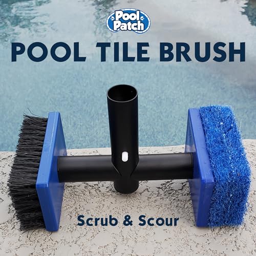 Image of Pool Tile Brush Scrubber 2-in-1 Scrub and Scour Waterline Tile Scale Cleaner - Easily Clean Swimming Pool Tiles Flip Brush