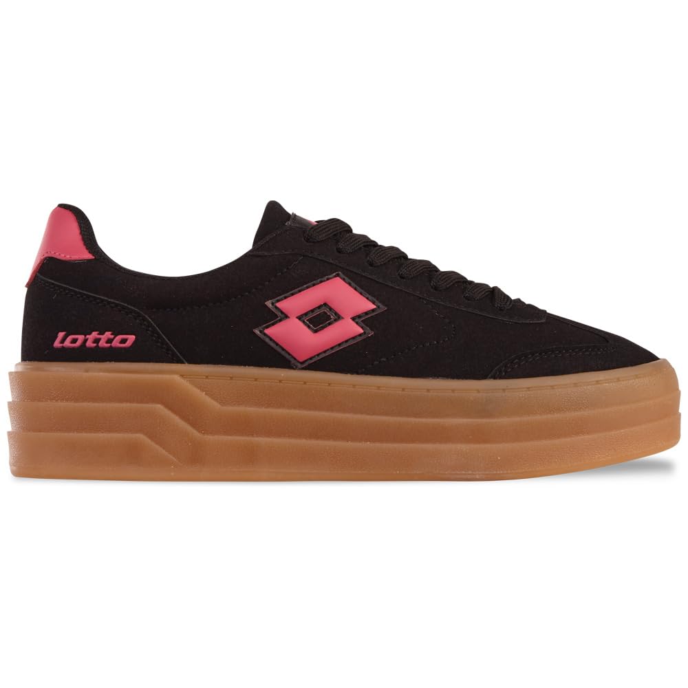 Lotto Women Stacky Rb Sneaker, Black Pink, 9 UK