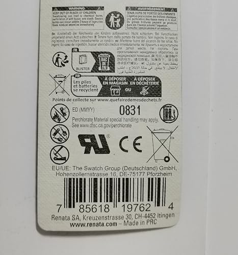 Baterías Renata CR1216 3V Litio Coin Cell 5 unidades miniatura 3
