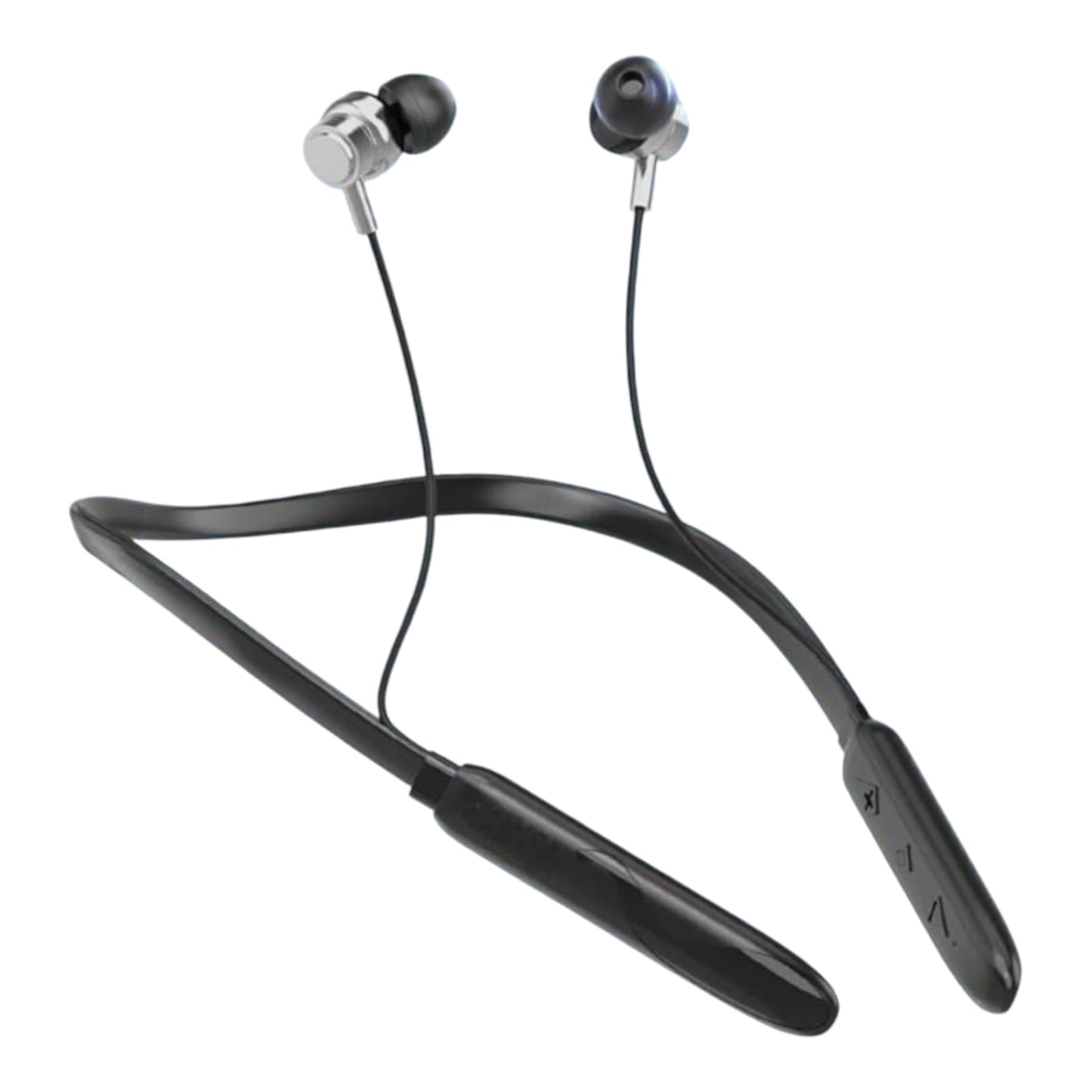 NECK-69 36 Hours Battery Backup, Fast Charge, IPX7, Dual Pairing, Low Latency, Magnetic Earbuds, Bluetooth Neckband, Wireless with Mic Earphones (Black)