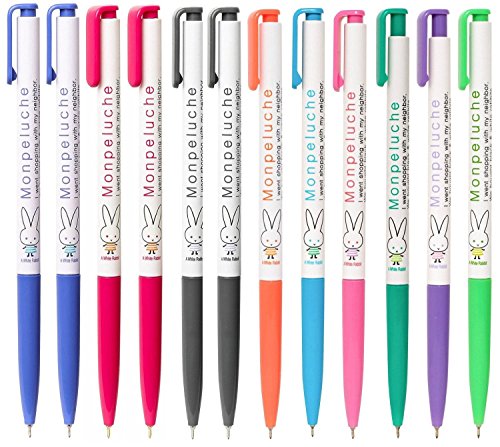 Xeno Shinzi Katoh Monpeluche, 0.38mm, Slim Ballpoint Pen, Pack of 12 (12-Pack, Assorted)