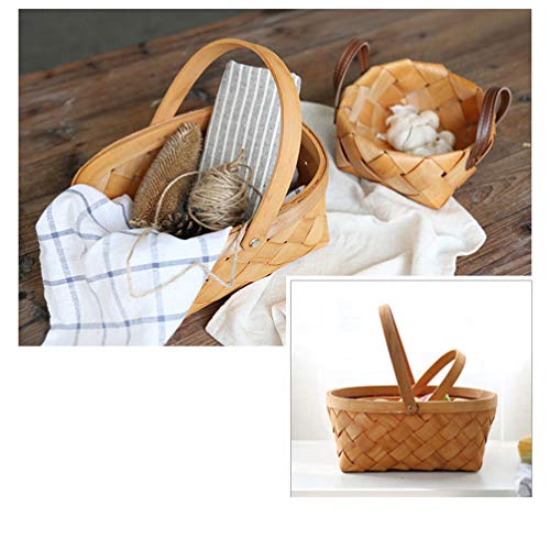 Garneck Seagrass Basket,Handmade Rattan Storage Basket Houseware Storage Container Handwoven Straw Seaweed Basket Organizer With Handle Size L #TOP1