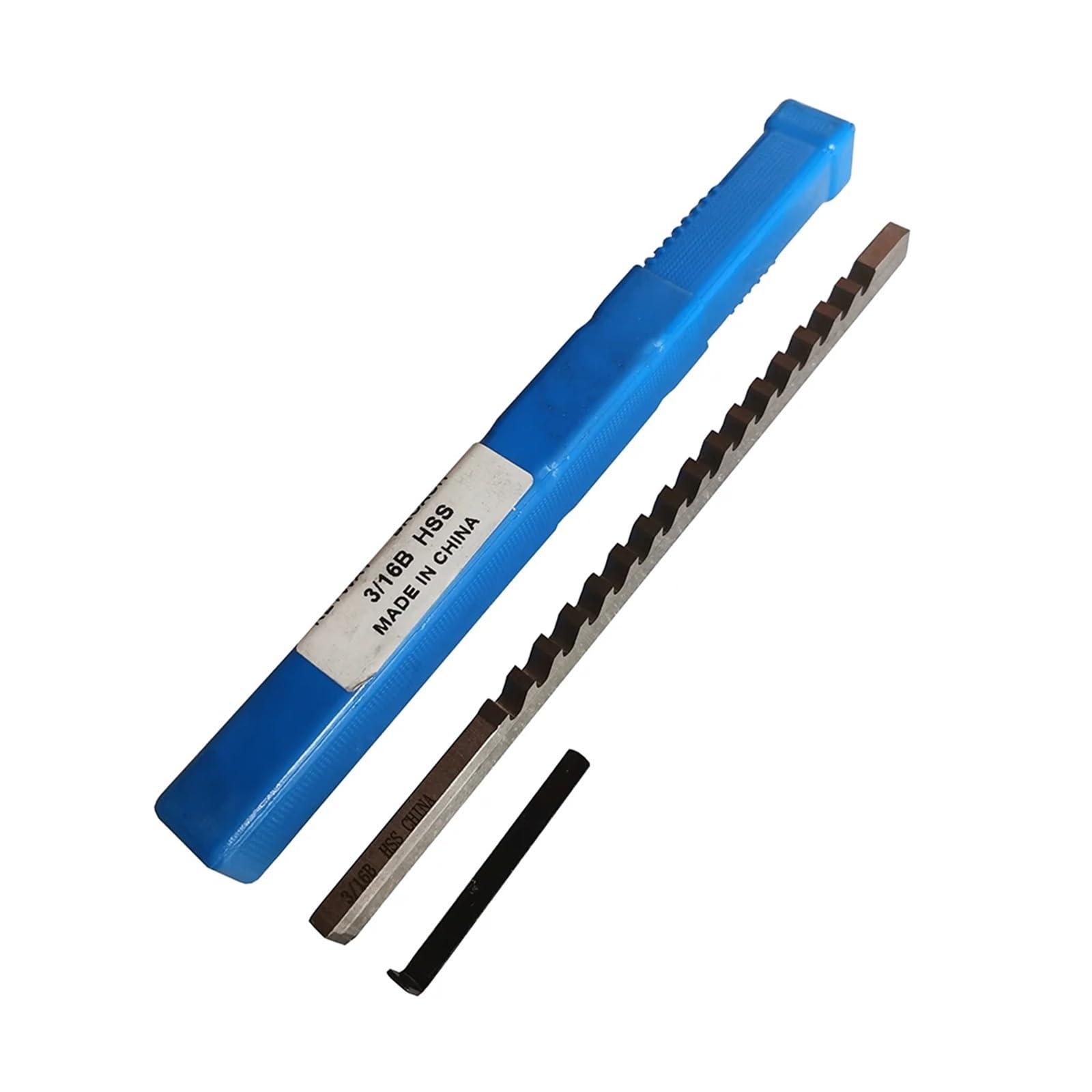 Brocha de chavetero HSS Tipo Empuje de 3/16" (tamaño en Pulgadas) con Calza, Herramientas de Corte para máquinas CNC.