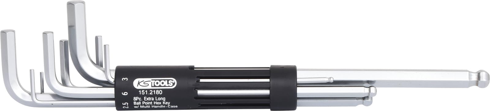 Clé allen 2 à 10 mm à tête sphérique extra-longue KS TOOLS 151.2180 8 pièces