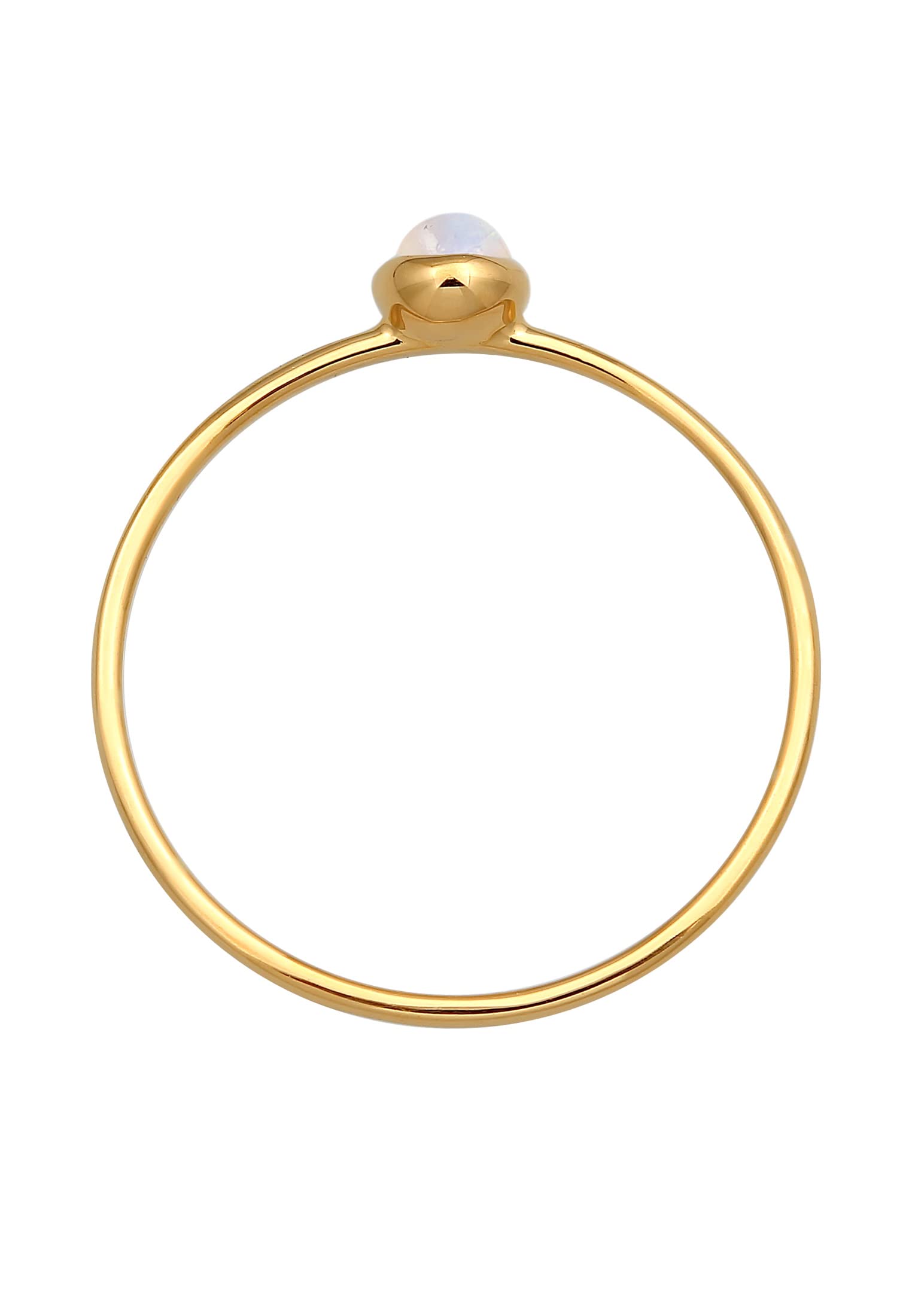 Elli Ring Damen Solitär Filigran mit Mondstein 375 Gelbgold