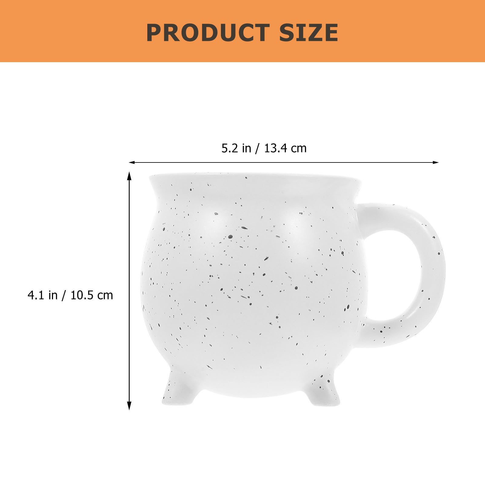 Zerodeko 450ml Keramik Tasse Weiß mit Drei Beinen für Halloween Geschenk Kreativer Becher für Kaffee Tee und Party Dekoration