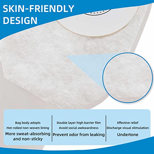 Colostomy Bags, 20 pcs Ostomy Bag, Ostomy Colostomy Supplies, One Piece Drainable Pouches with Clamp Closure for Ileostomy Stoma Care, Cut-to-Fit - Thumbnail 4