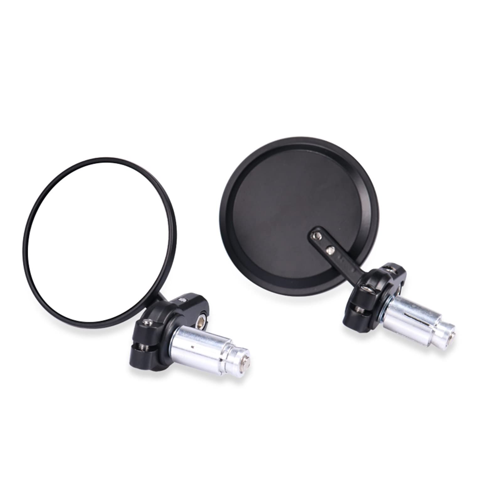 Motorcycle Rearview Mirrors 1 Pair Universal Classic Retro Folding Black Round Handle Mirror Aluminum Alloy Modified Motorcycle Electric Car Rear view Mirrors