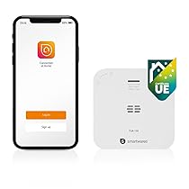 Smartwares Rilevatore CO collegato – 85 DB – Sensore 10 Anni – Notifiche tramite App – Pulsante Test & Silenzio