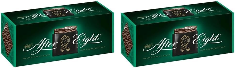 After Eight Dark Mint Chocolate Box 300g | Thin Squares Of Mint Fondant Wrapped In Dark Chocolate | Christmas Chocolate Gift |Festive Chocolate Box |After Dinner Mints (Pack of 2)Rainforest AllianceRainforest AllianceRainforest AllianceRainforest Alliance