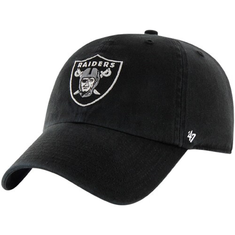 Las Vegas Raiders NFL '47 Clean Up Unisex Baseball Cap, Adjustable, Team Badge, Black