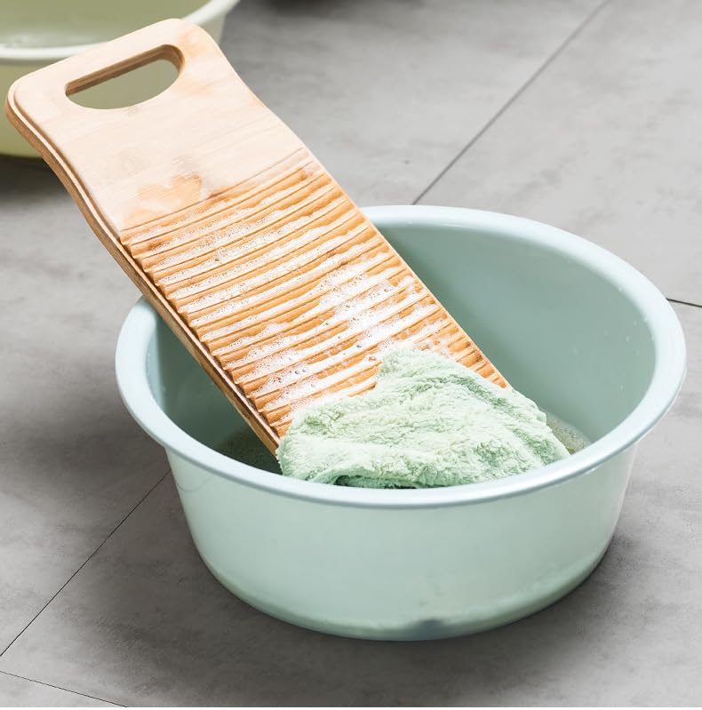 Grande planche à laver en bambou naturel pour laver les vêtements à la main