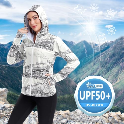 Sudadera con capucha para mujer transpirable contra rayos UV y sol 5