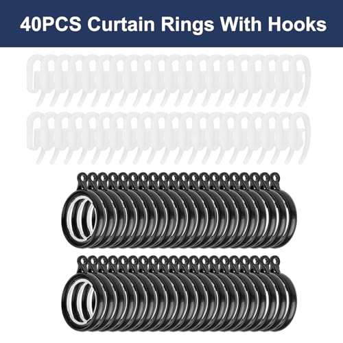 40 Pack Curtain Rings and Hooks - Image 2