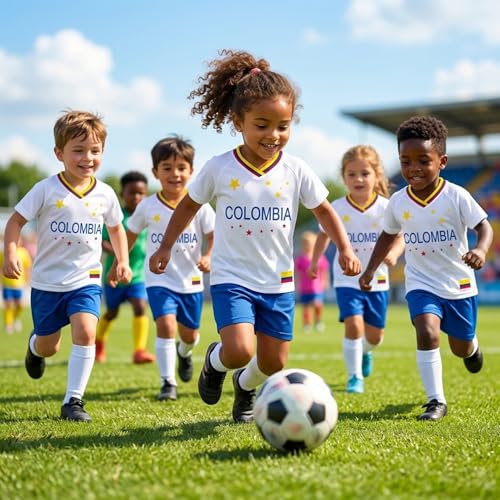 Image of Unisex Kids Soccer Jersey and Shorts Kit 2-Piece Set Boys Girls Football Outfits for Little Athlete 2-14 Years