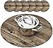 Trivetrunner:Decorative Trivet and Kitchen Table cover Handles Heat Up to 300 F Protects Countertops and Surfaces from Hot Plates, Pots and Dishware (Wood Round with coasters set)