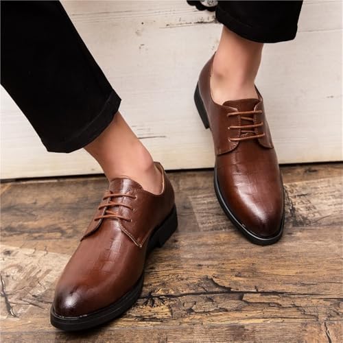 Mens Brogue Oxford Shoes Pointed Toe British Style Casual Business Dress Shoes Large Size Wedding Suit Leather Shoes Spring Autumn Lace up2