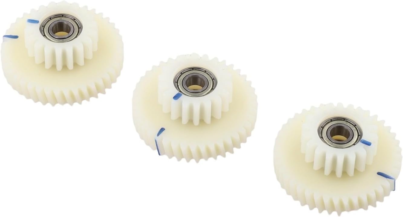 3pcs Gear Set for AKM 95RX Motor, 40T+18T Teeth Nylon Replacement Parts for Ebike, White Motor Gear Kit with 6mm Bearing, 43mm-25mm Diameter Electric Bicycle Components
