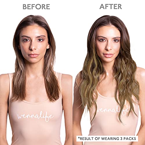 Image of WENNALIFE Tape in Hair Extensions Human Hair, 20pcs 22 inch 50g Balayage Chocolate Brown to Caramel Blonde Remy Tape Hair Extensions Real Human Hair Tape Extensions Coloured Hair Extensions