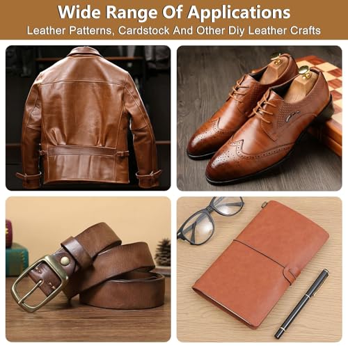 Runde Locher Werkzeug Lochstanzer Set, 7 Stück Lederhandwerk DIY Tools Loch Hohlstanzer 20 25 30 35 40 45 50mm，Leder Glockenschneider Stanzwerkzeug für DIY-Lederhandwerk