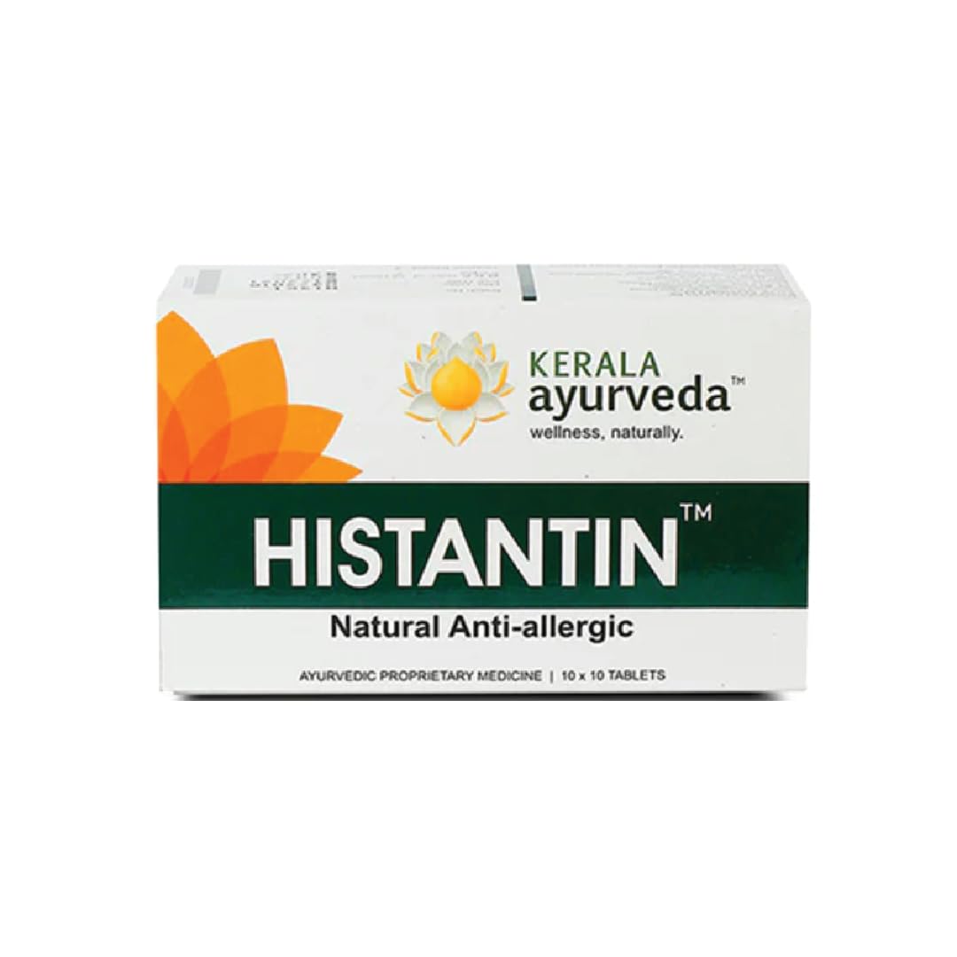 Kerala Ayurveda Histantin 100 Tablets | Ayurvedic Anti-Allergic Medicine for Seasonal,Respiratory Allergies | Non-Drowsy Relief from Cold, Cough, Sneezing & Skin Rashes | With Haldi, Amla & Giloy