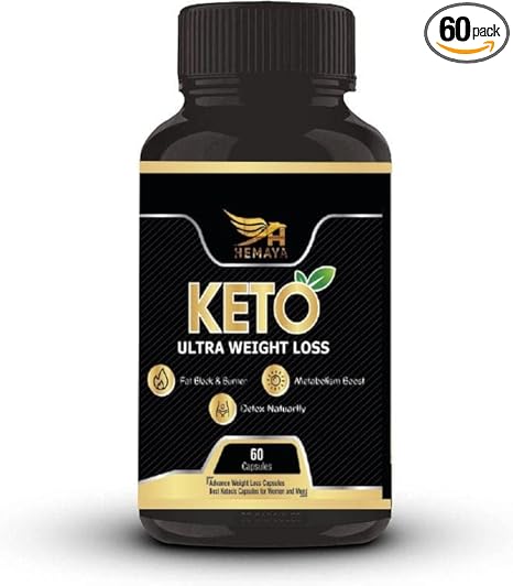 Hemaya Keto Fat Burner and Weight loss Supplement for Men and Women with Garcinia Cambogia Extract, Green Coffee Beans Extract, and Green Tea Extract- 60 Capsules