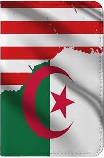 America Algeria Friendship USA Algerians Flag Passport Holder Covers Women Men Fashion PU Leather Case Protector Cover with Card Slots for Travel