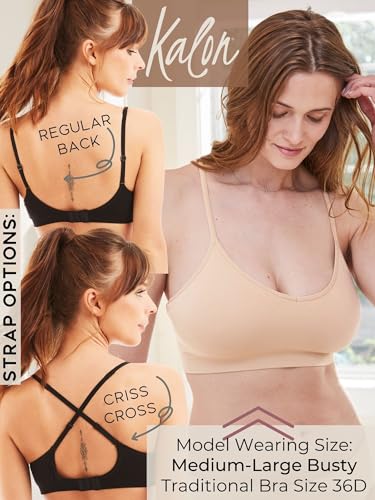 Kalon Women’s 4 Pack Demi Padded Bralette Wireless Comfortable Bra3