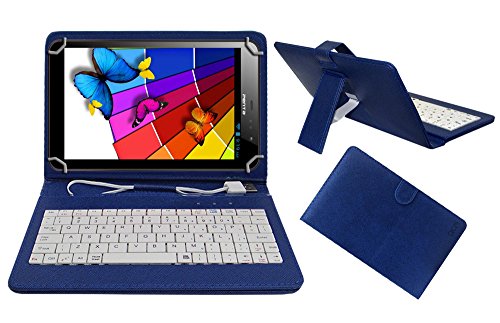 Image of ACM USB Keyboard Case Compatible with Bsnl Penta Smart Ps650 Tablet Cover Stand Study Gaming Direct Plug & Play - Blue