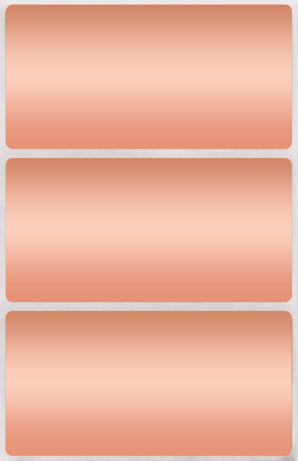 Royal Green Name Tags Labels 4x2 inch Rectangular Metallic Stickers in Rose Gold (100mm x 50mm) 45 Pack