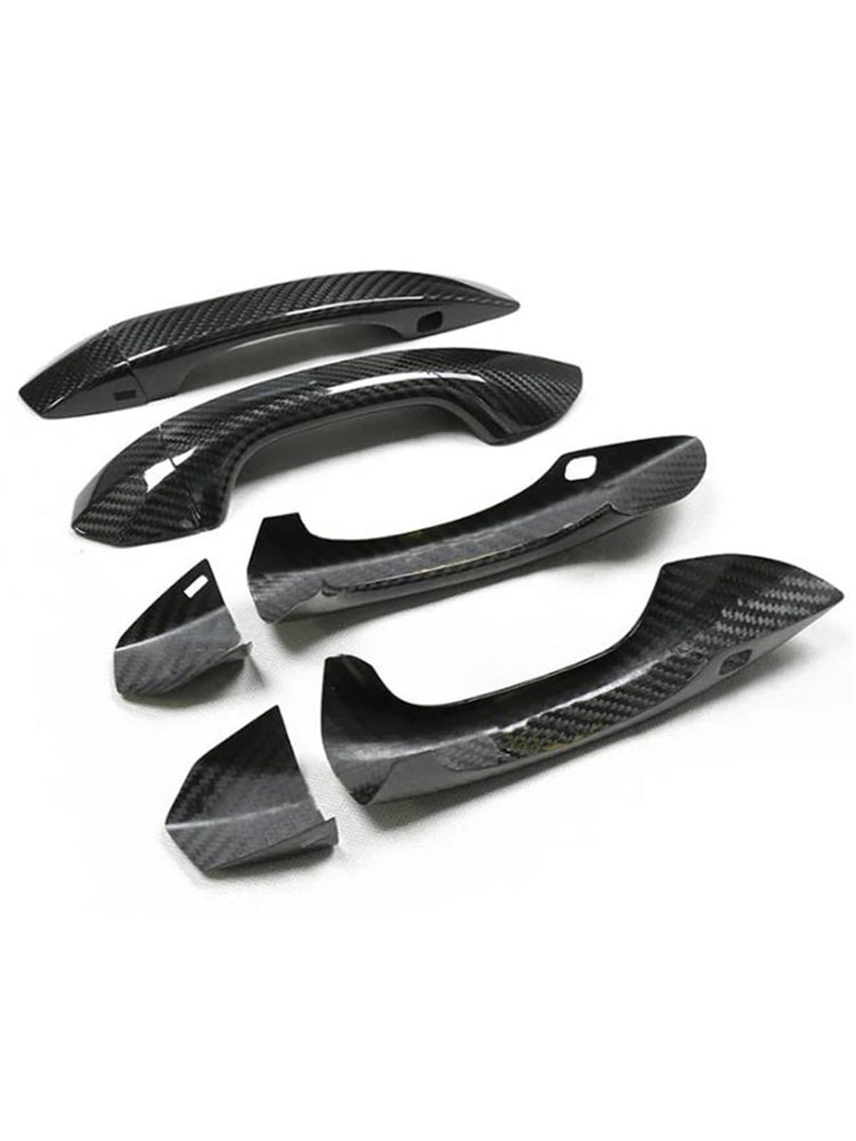 UJNHEQ for A6 C8 A6L S6 RS6 for E-Tron Q6 Q8 RSQ8 2018-ON Add On Style Carbon Fiber Door Handle Cover with/No Remote Keyhole(Type A)