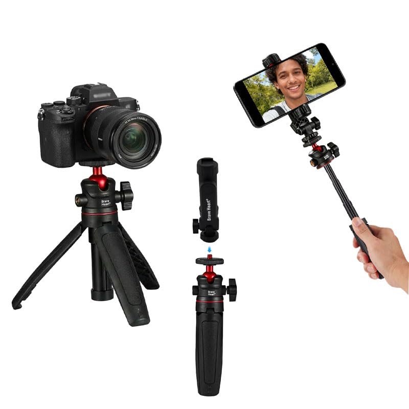 Black Mini Tripod Phone Stand with 1/4' Screw for...