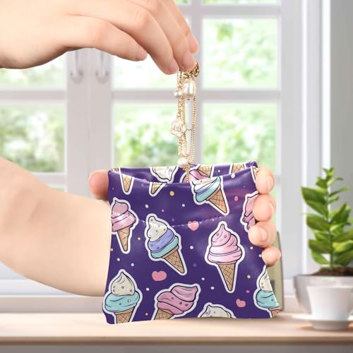 Coin Purse for Women Cartoon Ice Cream Coin Pouch Change Holder PU Leather Mini Wallet Portable Coin Bag Money Pocket4
