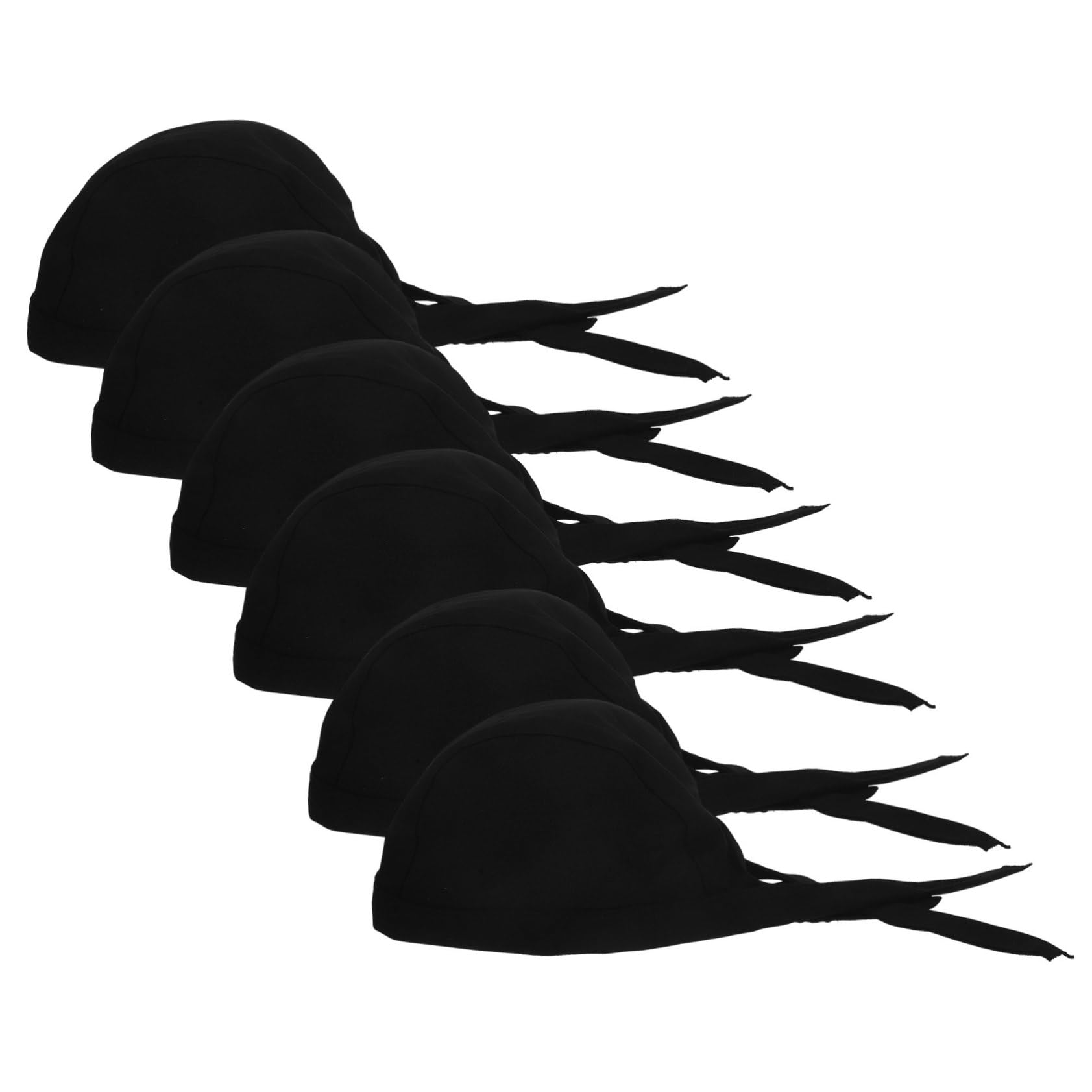 Gorros de Chef para Cocina de Algodón Negro, Resistentes y Ajustables, para Chefs de Restaurante en Cafeterías y Comedores, Paquete de 6 Unidades