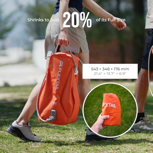 FLEXTAILGEAR Bolsa de Ducha para Camping con Bomba Eléctrica Incorporada, Ducha Portátil para Camping, 5 Galones con Presión Recargable y Entrada de Agua Grande para Exterior miniatura 2