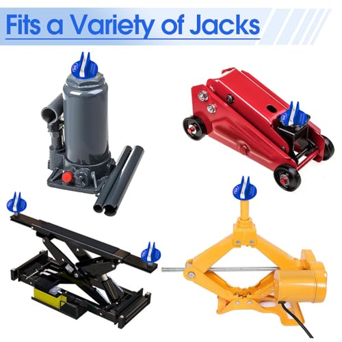 Image of DEDC Universal Aluminum Grooved Magnetic Jack Pad Blue 1 Pc, Jacking Puck Pinch Weld Frame Rail Adapter, Jack Accessories for Mechanics