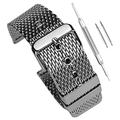 Stainless Steel Shark Mesh / Milanese Mesh Watch Strap Band - 18mm 20mm 22mm- Silver Diving Watch Mesh Bracelet (20mm, Stainless Steel) Cover