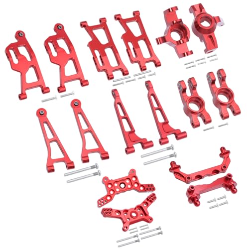 for Mjx 14210 14209 H14BM Metal RC Car Upgrade Spare Parts,8 Sets (Red, MJX 14209 14210 Parts-8 Sets)