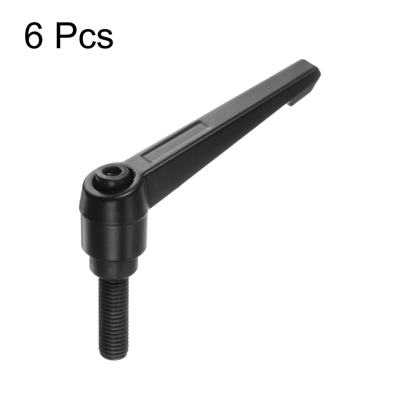 QUARKZMAN 6pz Regolabile Serraggio Leva Maniglie M10 x 30mm Maschio Filettatura Bullone Manopole Girevole Vite blockggio Rapido Rilascio Cricchetto Pulsante Maniglia, Nero