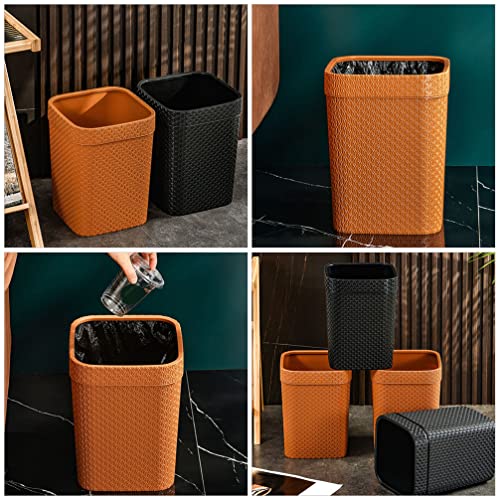 Caneca de Basura Redonda de Ratán Naranja LIFKOME miniatura 5