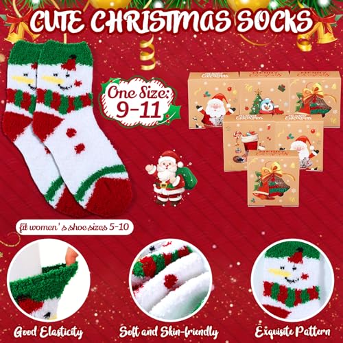 60 Pairs Christmas Box Cookie Socks Christmas Fuzzy Socks with Cookie Boxes for Women Holiday Gifts Bulk4
