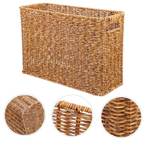 Cesta tejida rectangular multifuncional lavable para snacks y despensa ordenada 8