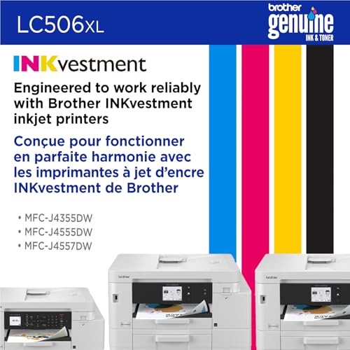 Image of Brother Genuine LC506XLM High Yield Magenta Ink Cartridge (for use INKvestment 4355, 4555, and 4557 Printers)