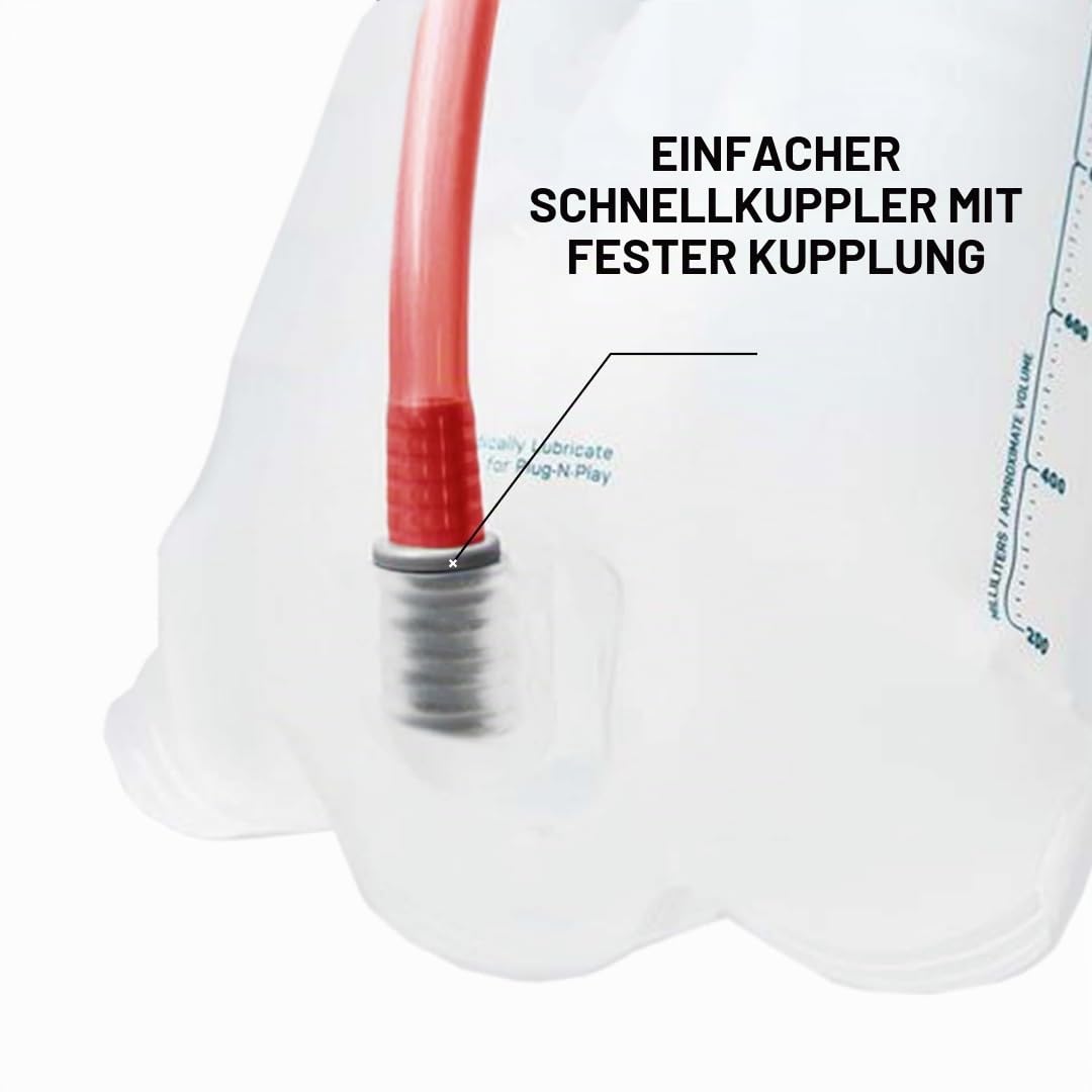 USWE Elite Hydration Bladder, Water Reservoir with Plug-n-Play Quick Disconnect and Wide Slide-Seal Open, Reversible Leak Proof BPA Free, for Backpack and Hydration Pack