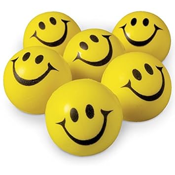 ShubhKraft Smiley Foam Squeeze Ball for Stress Relief, Fun Play, Hand Grip Exercise, Therapy Toy for Kids and Adults, Birthday Party Favors and Return Gift Ideas (Pack of 6)